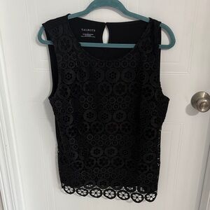 Talbots Black Lace Overlay Sleeveless Camisole